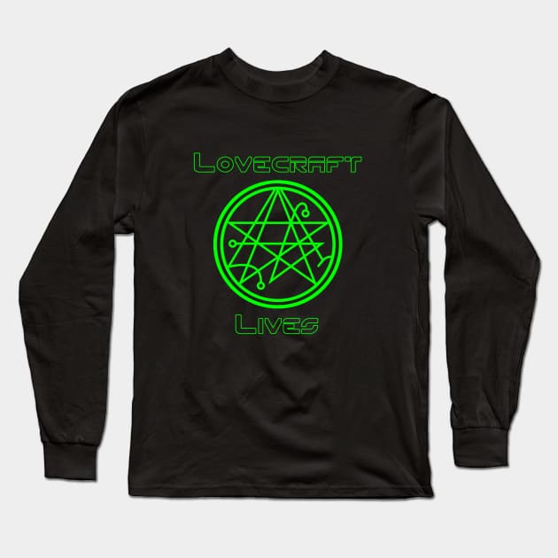 Lovecraft Lives Long Sleeve T-Shirt by DarkArtsStudios